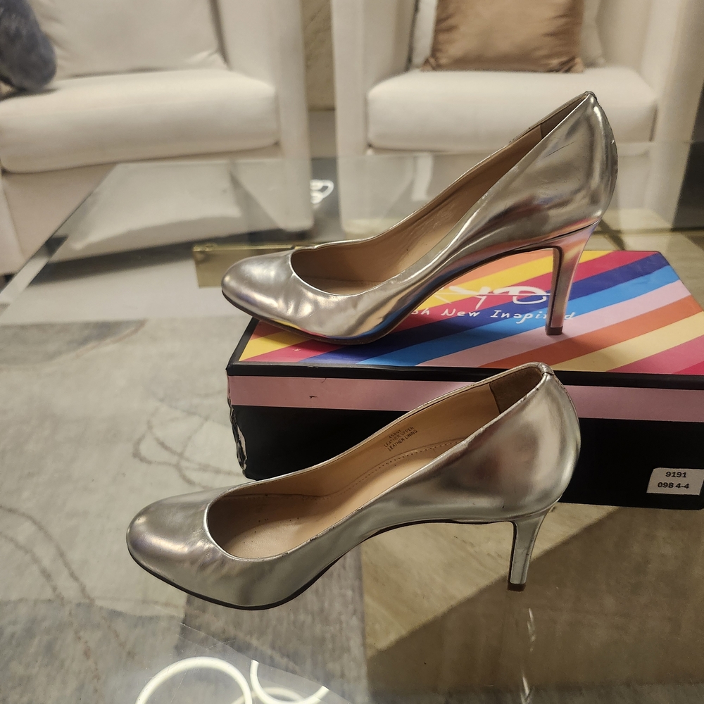 J. Crew  RShiny Silver Heels